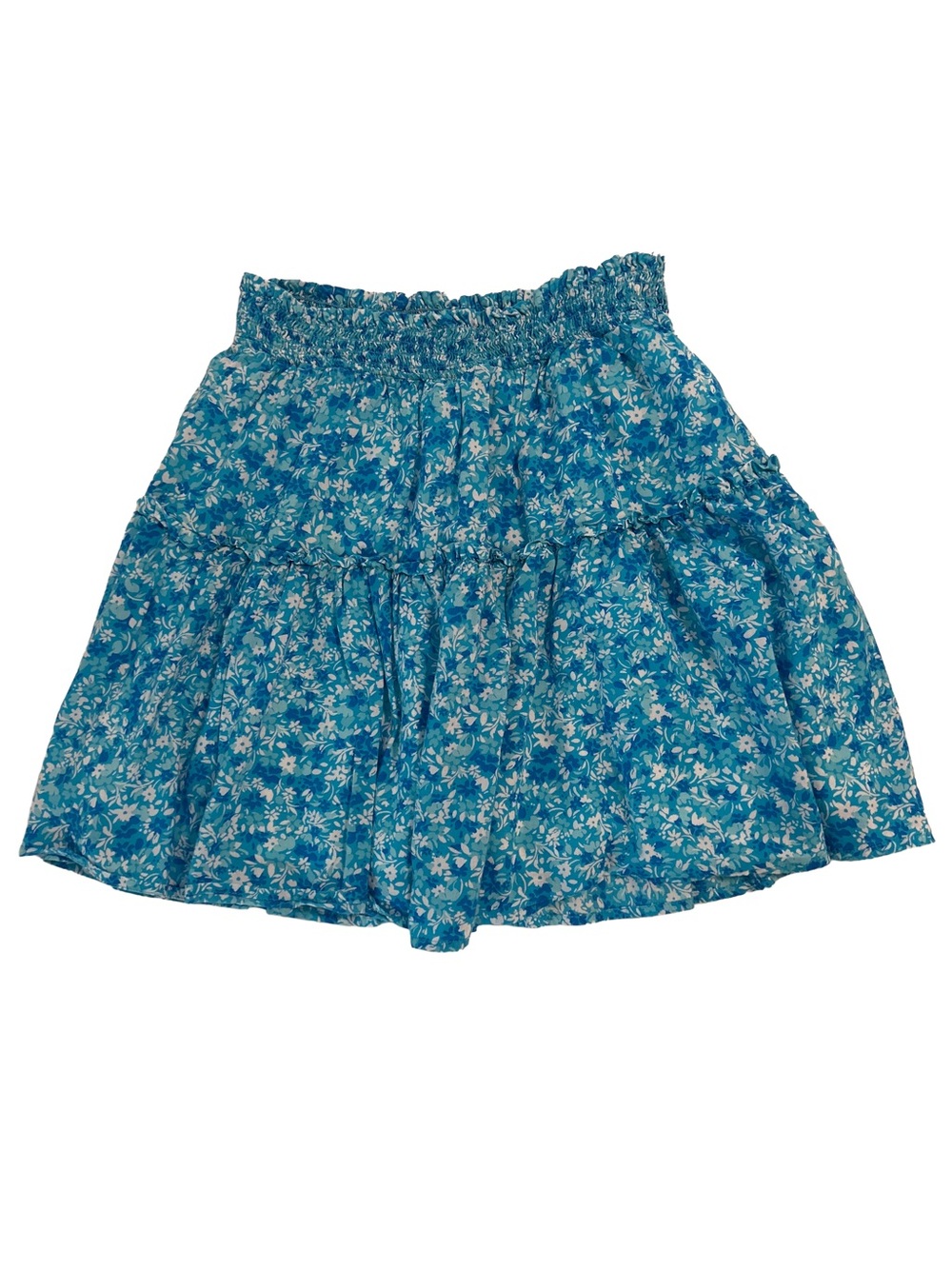 Draper James Turquoise Floral Tiered Smocked Skirt